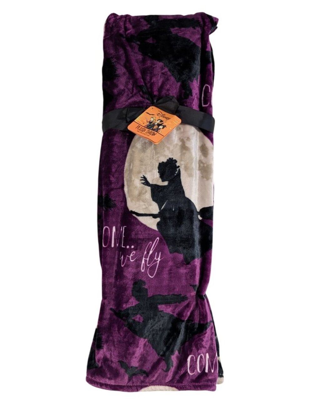 Disney Hocus Pocus Plush Throw Blanket 50" X 70" Purple Black Halloween Sanderso